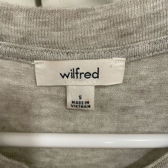 Wilfred TShirt Womens S Crewneck Long Line Split Hem Heather Gray Airy Opaque - Picture 3 of 7